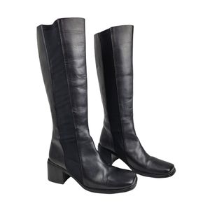 Y2K Vintage Leather Square-Toe Tall Boots Size 7